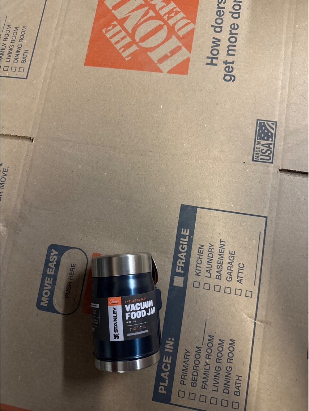 Stanley Classic Vacuum Food Jar 14 oz Navy Insulated Thermos New - Picture 1 of 2